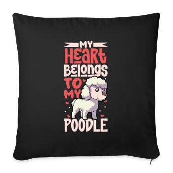 Dog Love - Poodle - Sofa pillowcase 17,3'' x 17,3'' (45 x 45 cm) - black - Front