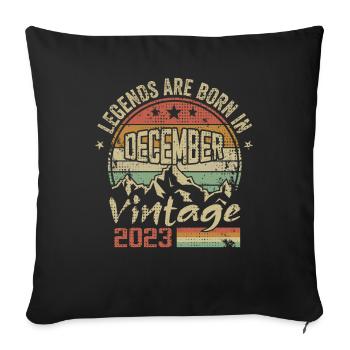 Légendes Sont Nés En Décembre 2023 - 2023 Décembre - Housse de coussin décorative 45 x 45 cm - noir - Devant