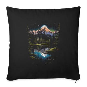 Montana America Outdoor Mountains - Sofa pillowcase 17,3'' x 17,3'' (45 x 45 cm) - black - Front
