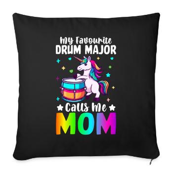 Batteur Batteur Maman - Housse de coussin décorative 45 x 45 cm - noir - Devant