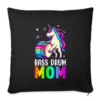 Batteur Batteur Maman - Housse de coussin décorative 45 x 45 cm - noir - Devant