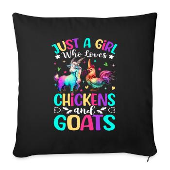 Femelles animaux de ferme - Housse de coussin décorative 45 x 45 cm - noir - Devant