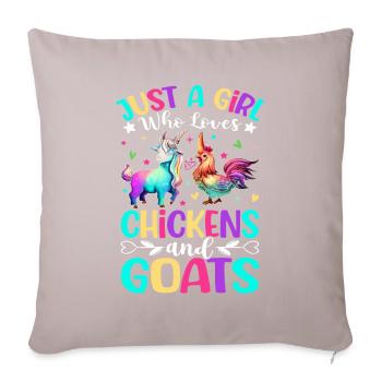Female farm animals - Sofa pillowcase 17,3'' x 17,3'' (45 x 45 cm) - light taupe - Front