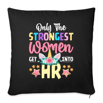 Femme RH Ressources Humaines - Housse de coussin décorative 45 x 45 cm - noir - Devant