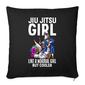 BJJ Mädchen Kampfsport - Sofakissenbezug 45 x 45 cm - Schwarz - Vorne