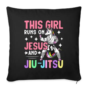 BJJ Girls Martial Arts - Sofa pillowcase 17,3'' x 17,3'' (45 x 45 cm) - black - Front
