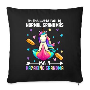 Female kayaker paddling - Sofa pillowcase 17,3'' x 17,3'' (45 x 45 cm) - black - Front