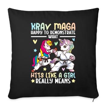 Martial Art Girl - Sofa pillowcase 17,3'' x 17,3'' (45 x 45 cm) - black - Front