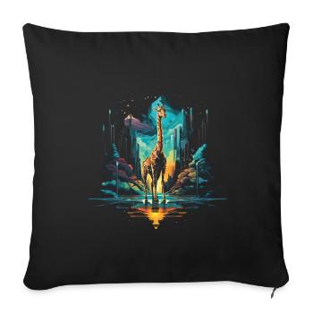 Giraffe, Animal, Wildlife - Sofa pillowcase 17,3'' x 17,3'' (45 x 45 cm) - black - Front