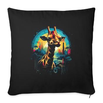 Giraffe, Animal, Wildlife - Sofa pillowcase 17,3'' x 17,3'' (45 x 45 cm) - black - Front
