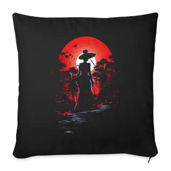 Geisha Kyoto Kimono Culture Samurai Anime Shrine - Sofa pillowcase 17,3'' x 17,3'' (45 x 45 cm) - black - Front