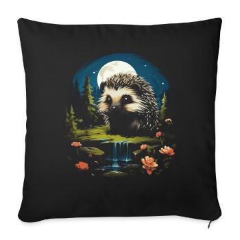 Funny Cute Wildlife - Sofa pillowcase 17,3'' x 17,3'' (45 x 45 cm) - black - Front