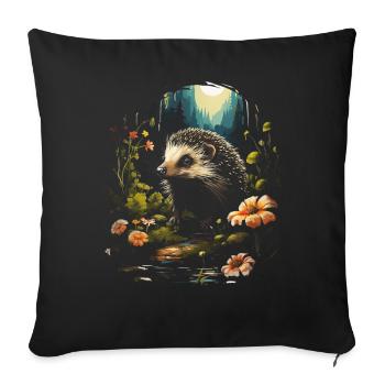 Drôle, Mignon, Animaux sauvages - Housse de coussin décorative 45 x 45 cm - noir - Devant