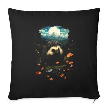 Igel Tier - Sofakissenbezug 45 x 45 cm - Schwarz - Vorne