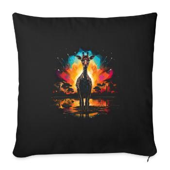 Giraffe Animal Wildlife - Sofa pillowcase 17,3'' x 17,3'' (45 x 45 cm) - black - Front