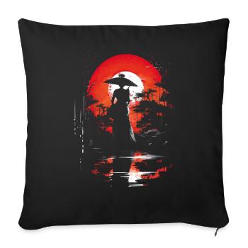 Geisha Kyoto Kimono Culture Samurai Anime Shrine - Sofa pillowcase 17,3'' x 17,3'' (45 x 45 cm) - black - Front