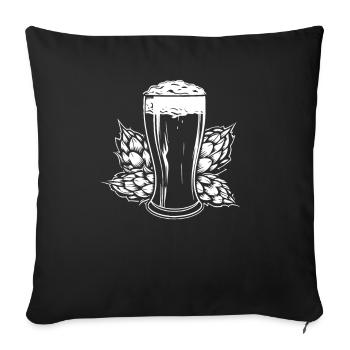 Bière Amateurs de bière - Housse de coussin décorative 45 x 45 cm - noir - Devant