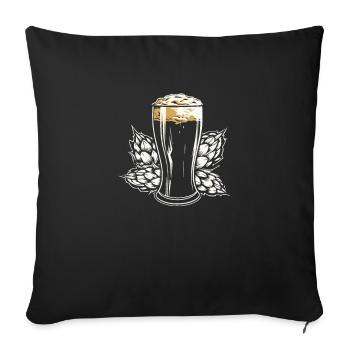 Bière Amateur de bière Hop - Housse de coussin décorative 45 x 45 cm - noir - Devant