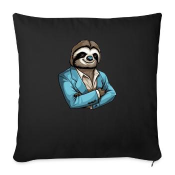 Faultier Cool - Sofakissenbezug 45 x 45 cm - Schwarz - Vorne