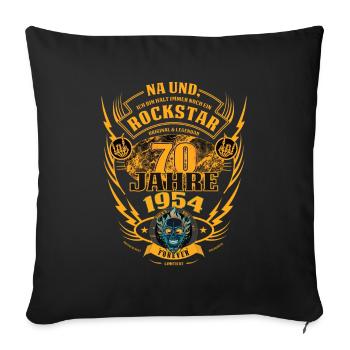 70. Geburtstag 1954 Rock'n Roll für immer Geschenk - Sofakissenbezug 45 x 45 cm - Schwarz - Vorne