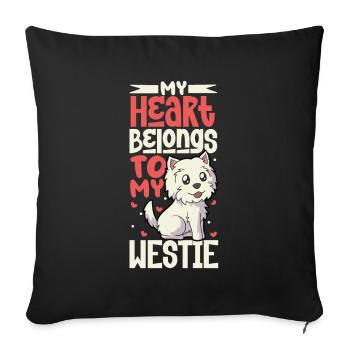 Dog Love - West Highland Terrier - Housse de coussin décorative 45 x 45 cm - noir - Devant
