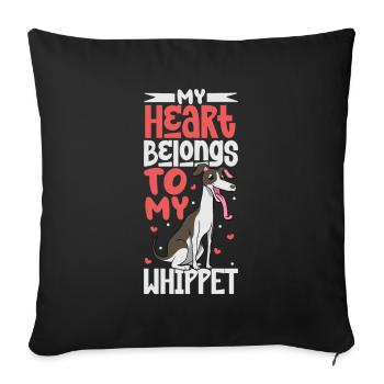 Dog Love - Whippet - Sofa pillowcase 17,3'' x 17,3'' (45 x 45 cm) - black - Front