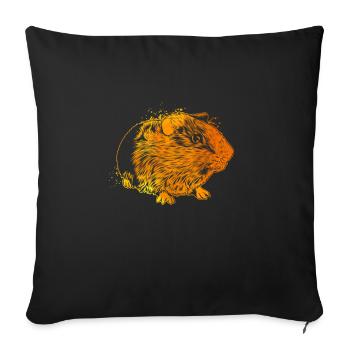 Colorful guinea pig - Sofa pillowcase 17,3'' x 17,3'' (45 x 45 cm) - black - Front