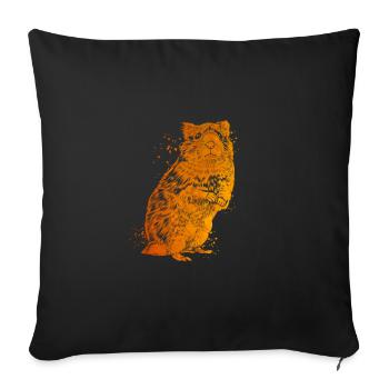 Colorful golden hamster - Sofa pillowcase 17,3'' x 17,3'' (45 x 45 cm) - black - Front