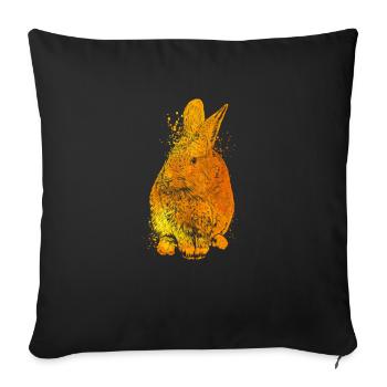 Colorful Rabbit - Sofa pillowcase 17,3'' x 17,3'' (45 x 45 cm) - black - Front