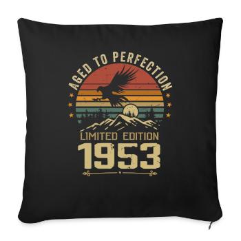 1953 Original Vintage Retro 1953 Anniversary - Sofa pillowcase 17,3'' x 17,3'' (45 x 45 cm) - black - Front