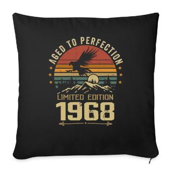 1968 Original Vintage Retro 1968 Anniversary - Sofa pillowcase 17,3'' x 17,3'' (45 x 45 cm) - black - Front