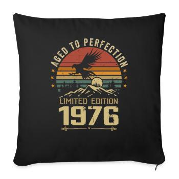1976 Original Vintage Retro 1976 Anniversary - Sofa pillowcase 17,3'' x 17,3'' (45 x 45 cm) - black - Front