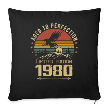 1980's Original Vintage Retro 1980's Anniversary - Sofa pillowcase 17,3'' x 17,3'' (45 x 45 cm) - black - Front