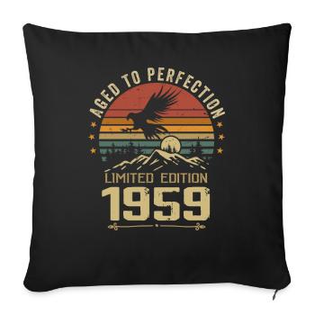 1959 Original Vintage Retro 1959 Anniversary - Sofa pillowcase 17,3'' x 17,3'' (45 x 45 cm) - black - Front