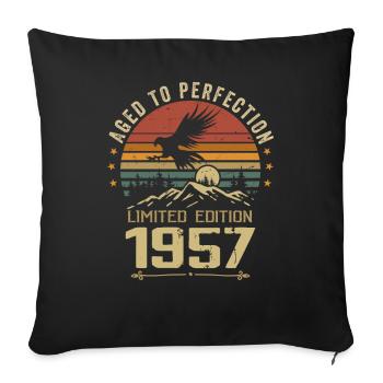 1957 Original Vintage Retro 1957 Anniversary - Sofa pillowcase 17,3'' x 17,3'' (45 x 45 cm) - black - Front