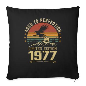 1977 Original Vintage Retro 1977 Jubiläum - Sofakissenbezug 45 x 45 cm - Schwarz - Vorne