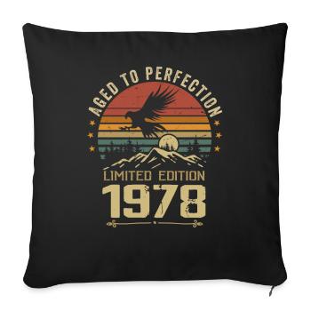 1978 Original Vintage Retro 1978 Anniversary - Sofa pillowcase 17,3'' x 17,3'' (45 x 45 cm) - black - Front