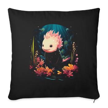 Mignon Axolotl Lover Artwork - Housse de coussin décorative 45 x 45 cm - noir - Devant