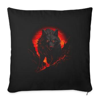 Loup noir Loup-garou Dark Horror Mythologie Fant - Housse de coussin décorative 45 x 45 cm - noir - Devant