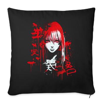 Anime Goth Girl Aesthetic Dark Pastel Edgy Man - Sofa pillowcase 17,3'' x 17,3'' (45 x 45 cm) - black - Front