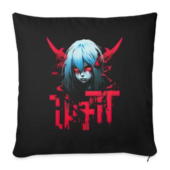 Anime Goth Girl Japanese Aesthetic Grunge Horror - Sofa pillowcase 17,3'' x 17,3'' (45 x 45 cm) - black - Front