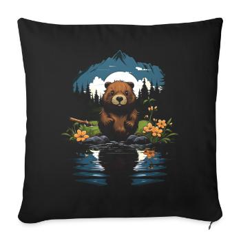 Mignon Adorable Animal Nature - Housse de coussin décorative 45 x 45 cm - noir - Devant