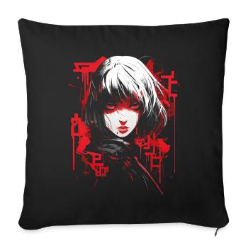 Anime Goth Girl Ästhetisch Dunkel Pastell Edgy Man - Sofakissenbezug 45 x 45 cm - Schwarz - Vorne