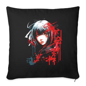 Anime Goth Girl Aesthetic Dark Pastel Edgy Man - Sofa pillowcase 17,3'' x 17,3'' (45 x 45 cm) - black - Front