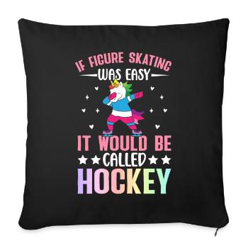 Figure skater Ice Skating - Sofa pillowcase 17,3'' x 17,3'' (45 x 45 cm) - black - Front