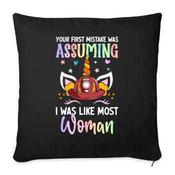 Firefighter Fire Fighting - Sofa pillowcase 17,3'' x 17,3'' (45 x 45 cm) - black - Front