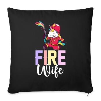 Firefighter Fire Fighting - Sofa pillowcase 17,3'' x 17,3'' (45 x 45 cm) - black - Front