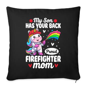 Fire Brigade Mom - Sofa pillowcase 17,3'' x 17,3'' (45 x 45 cm) - black - Front