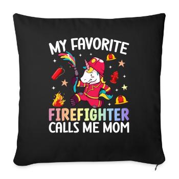 Firefighting - Sofa pillowcase 17,3'' x 17,3'' (45 x 45 cm) - black - Front