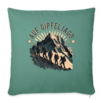 Conception de groupes de randonnée pour les alpinistes et les grimpeurs - Housse de coussin décorative 45 x 45 cm - vert sapin - Devant